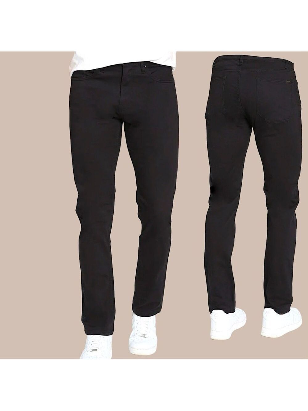 Jachs NY Straight Fit Black Pants Sz 32X32 5 Pockets Stretch Cotton Chino